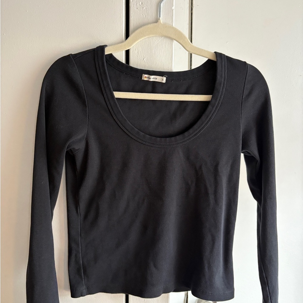Marine Layer Black Long Sleeve Women's Tee
